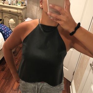 Leather crop top
